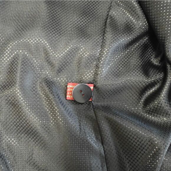 Classic 100% Genuine Leather Lambskin one button black blazer jacket sz L zJazz - Picture 7 of 8